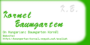 kornel baumgarten business card